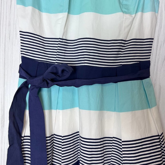 41 Hawthorn Size S Stripe Sleeveless Knee Dress Tie Waist Fit & Flare Lined NWT - Picture 10 of 16